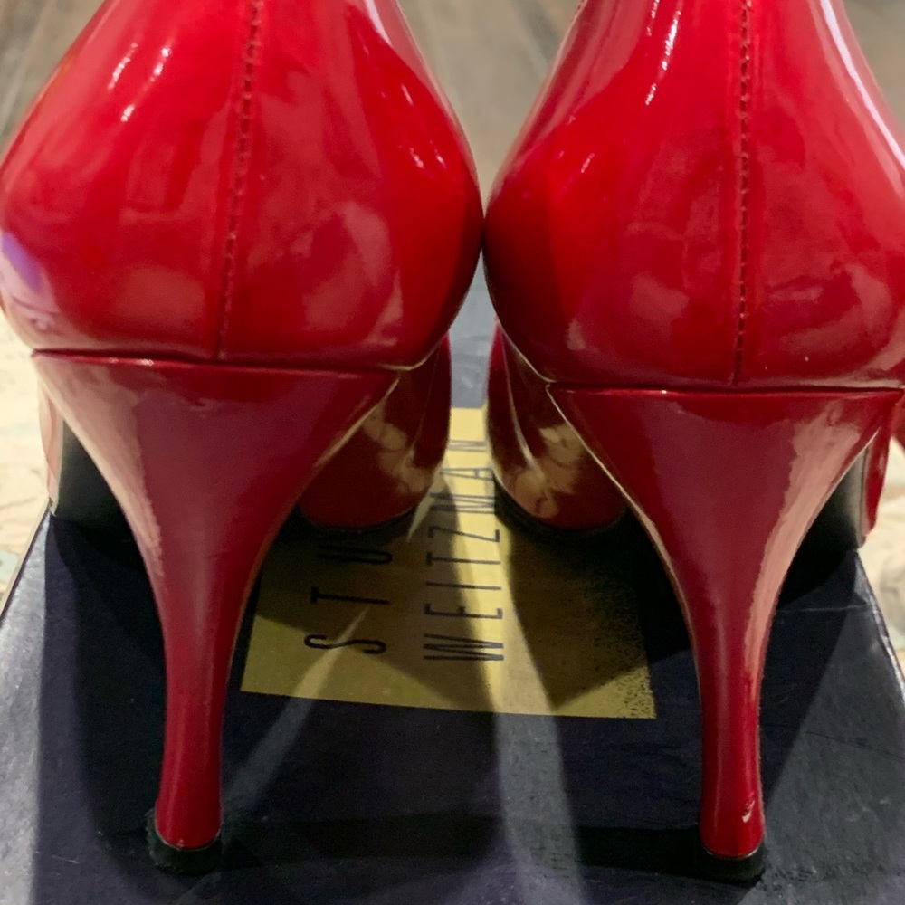 Vintage Stuart Weitzman Red Patent Stilettos Sz 9M - Picture 5 of 8